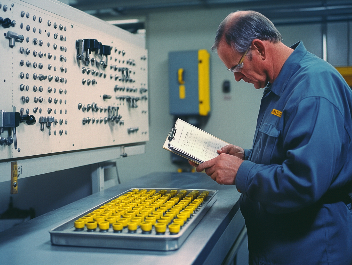 Quality inspector performing torque verification on coated fasteners, St. Charles IL