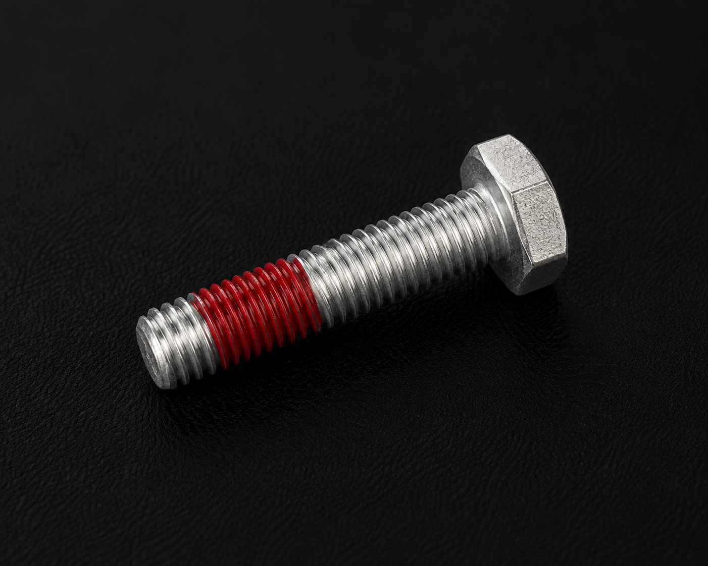 Bradley High-Temp Red Nylon Patch — 500°F mechanical thread lock on fastener, red high-temperature nylon patch