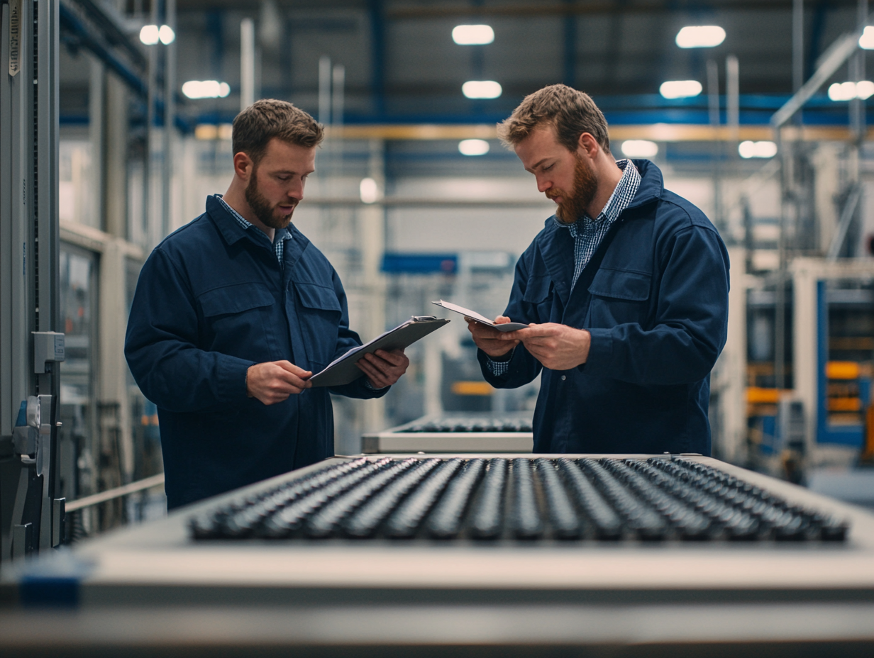 Coating line operators applying pre-applied thread locking chemistry to fasteners