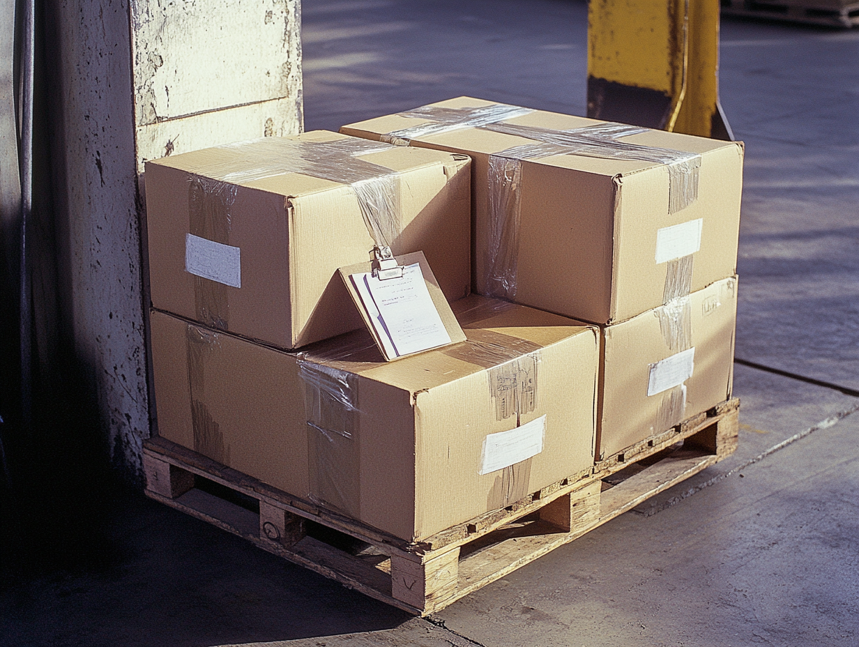 Outbound coated fastener shipment staged at Bradley Group dock